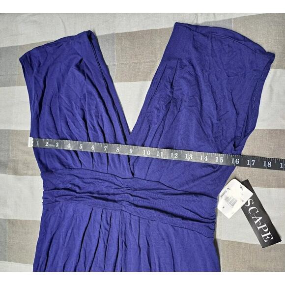 Xscape Women's Casual Cocktail Sleeveless V-Neck Maxi Blue Dress Size‎ 8 - Picture 2 of 14
